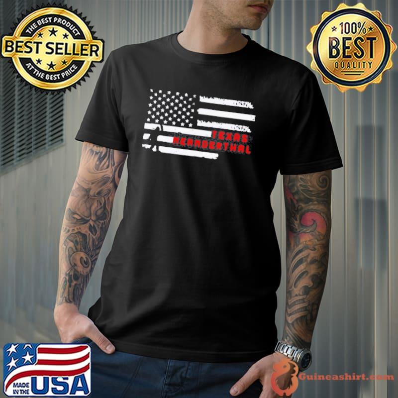 Hello Texas Neanderthal American Flag shirt