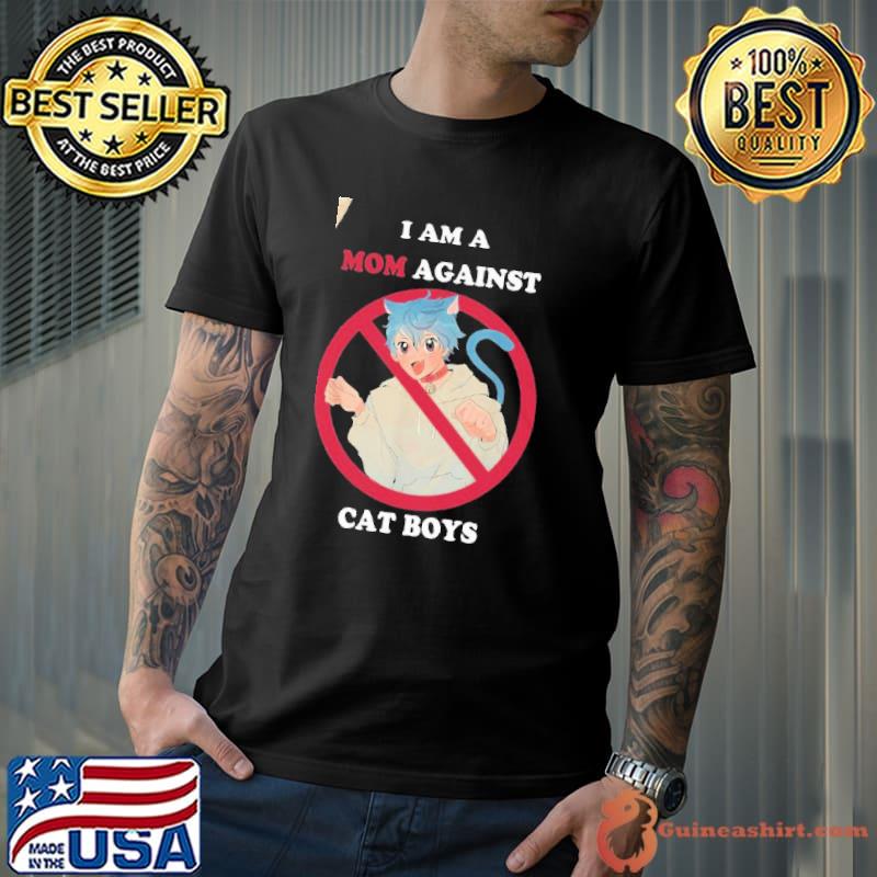 I Am A Mom Against Cat Boys Anime Japanese Vintage T-Shirt