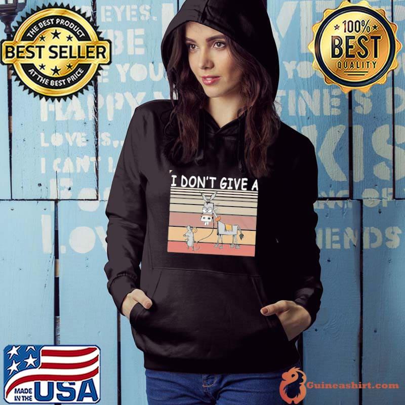 I Dont Give A Rats Ass Funny Mouse Walking Donkey Vintage T-Shirt Hoodie