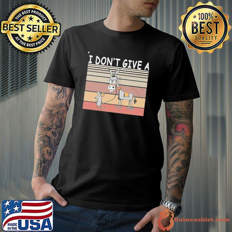 I Dont Give A Rats Ass Funny Mouse Walking Donkey Vintage T-Shirt