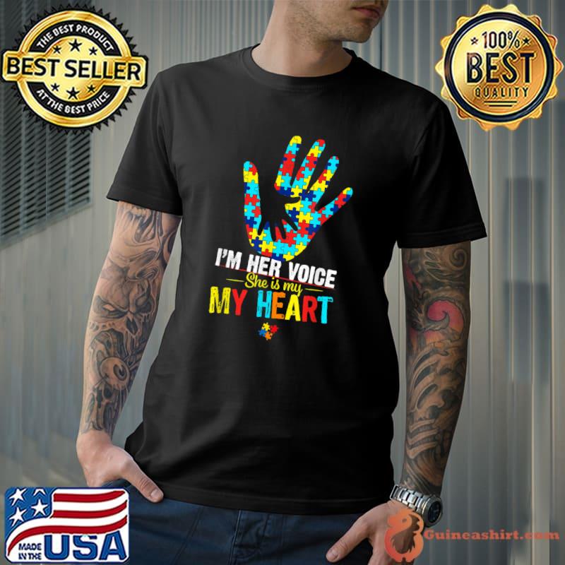 I'm HER Voice SHE is My Heart Autism Mom Girls Autism T-Shirt