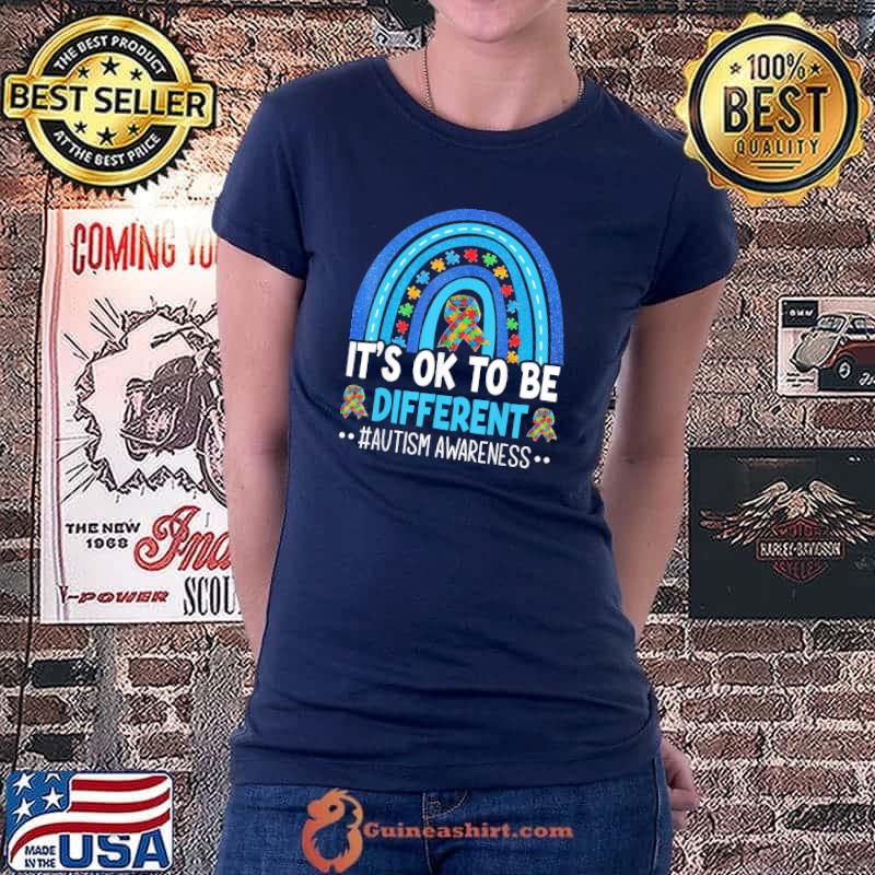 It's ok to be different autism awareness month rainbow mom Ladiestee