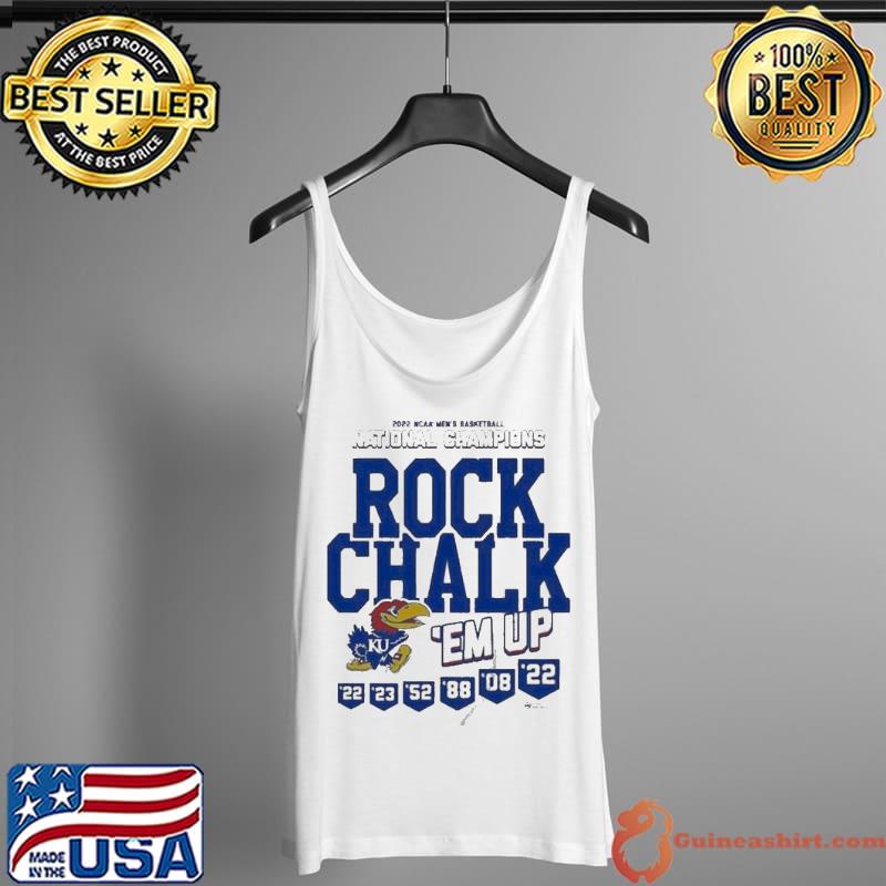 Kansas Jayhawks 2022 NCAA Men’s Basketball National Champions Rock Chalk ‘Em Up Tank Top