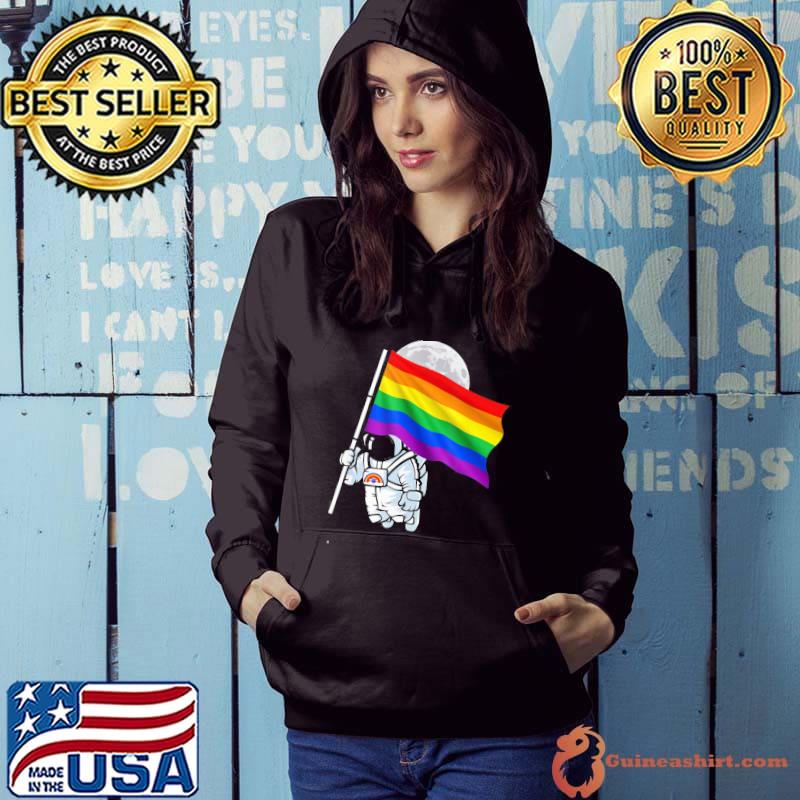 LGBTQ Gay LGBT Ally Rainbow Pride Flag Space Astronaut Shirt
