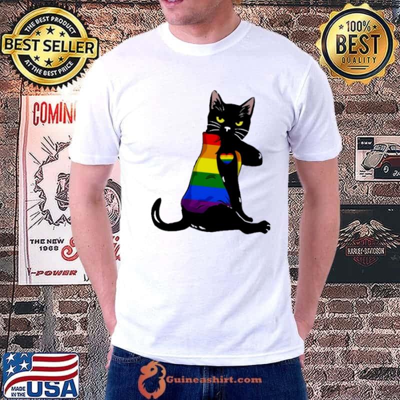 Love IS Love Cat LGBT FLag Shirt