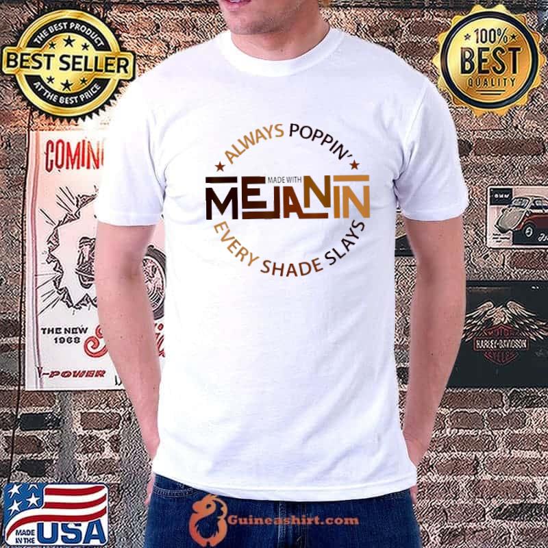 Made with Melanin Black Girl Magic Afro Beauty Black Queen Shirt