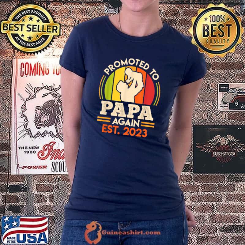 Mens Second child 2023 Dad of two 2 children father T-Shirt Ladiestee