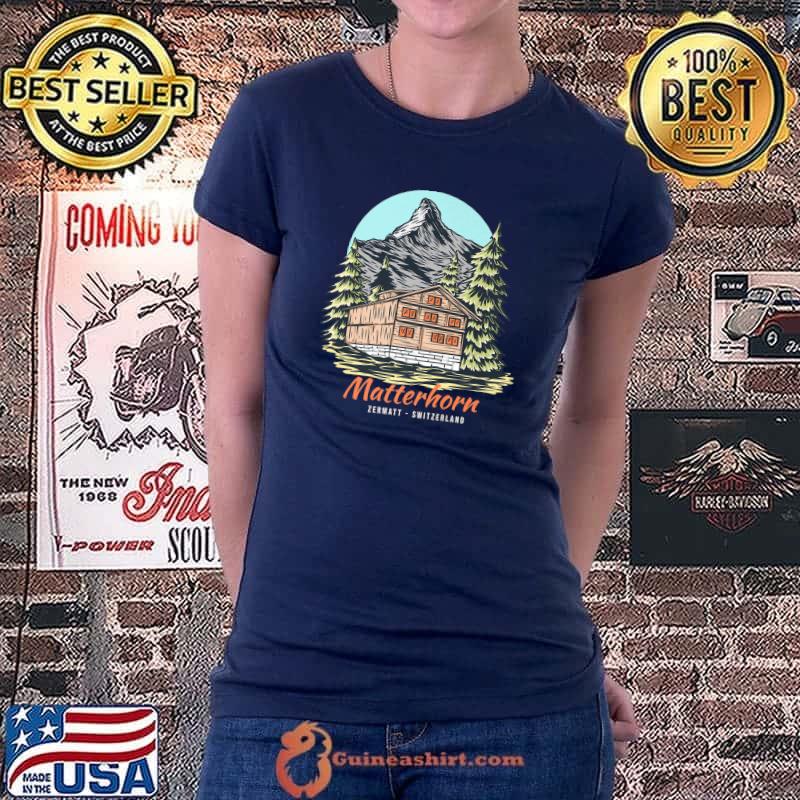 Mountains Trail Adventure Backpacker Yellowstone Glamping Premium T-Shirt Ladiestee