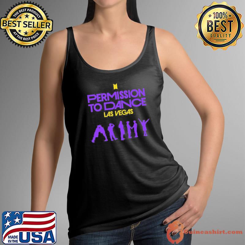 Permission to dance concert bts army silhouette purple Tank Top