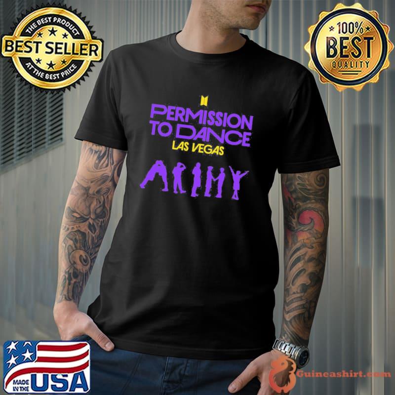 Permission to dance concert bts army silhouette purple shirt