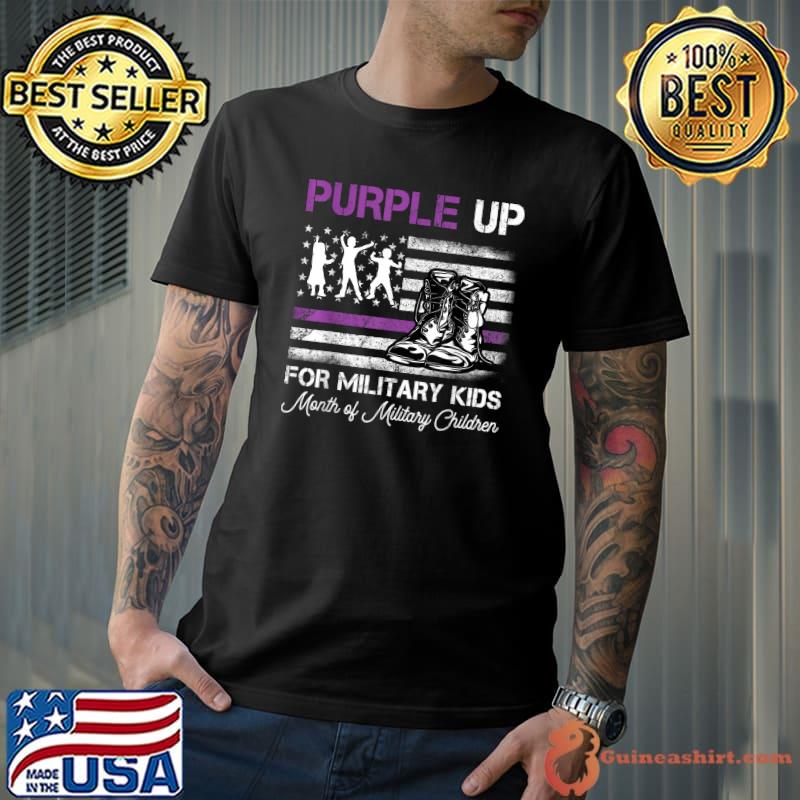 Purple Up for Military Kids Month Military Child Flag T-Shirt