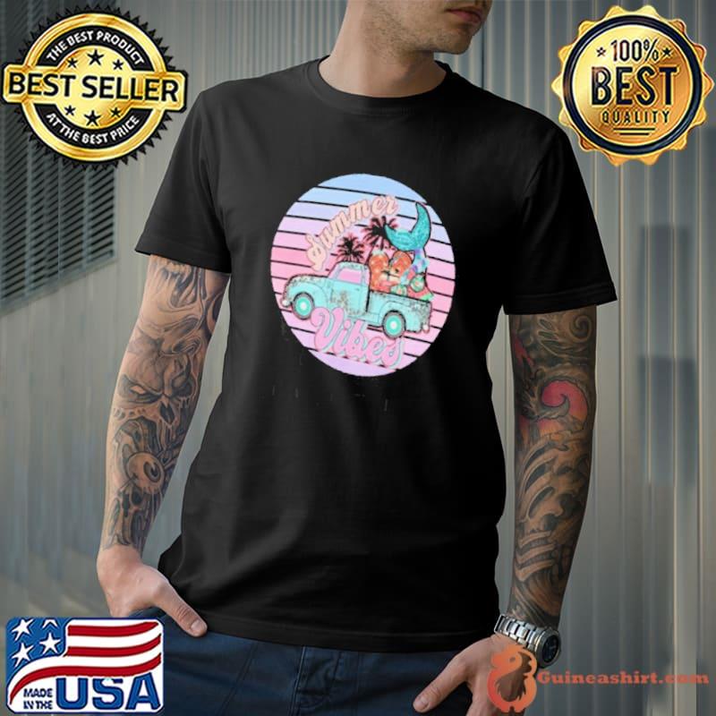 Retro beach summer vibes gradient shirt