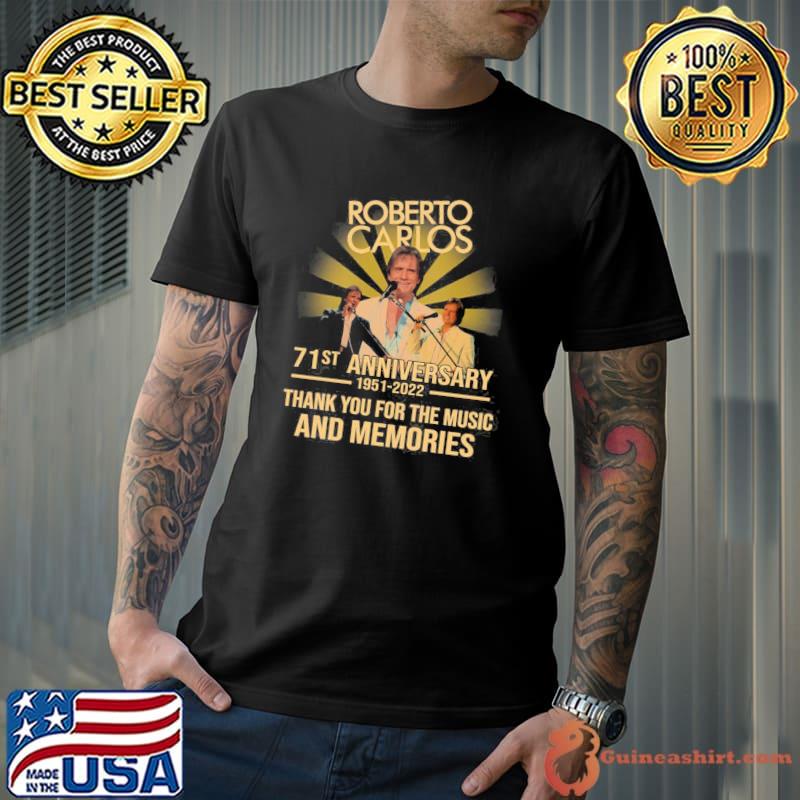 Roberto carlos 71st anniversary 19512022 thank you for memories signature shirt