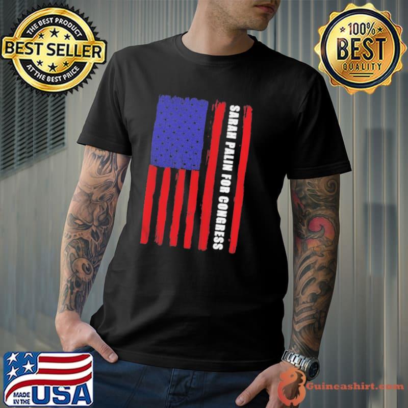 Sarah palin for congress usa flag shirt