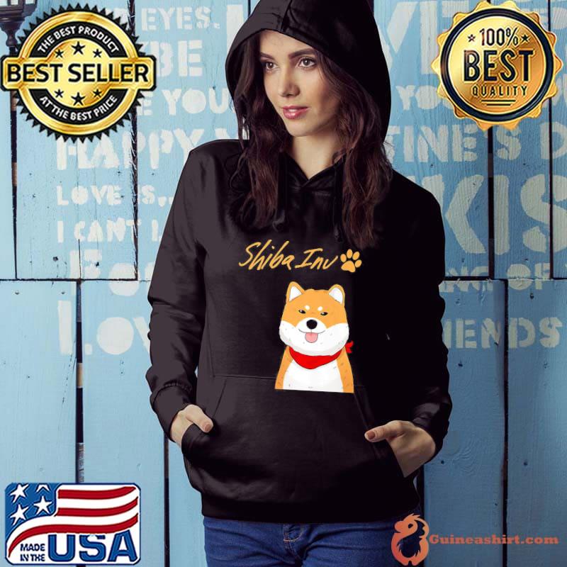 Shiba Inu Uni Dog Red Scarf Paw Cheeky Shirt Hoodie