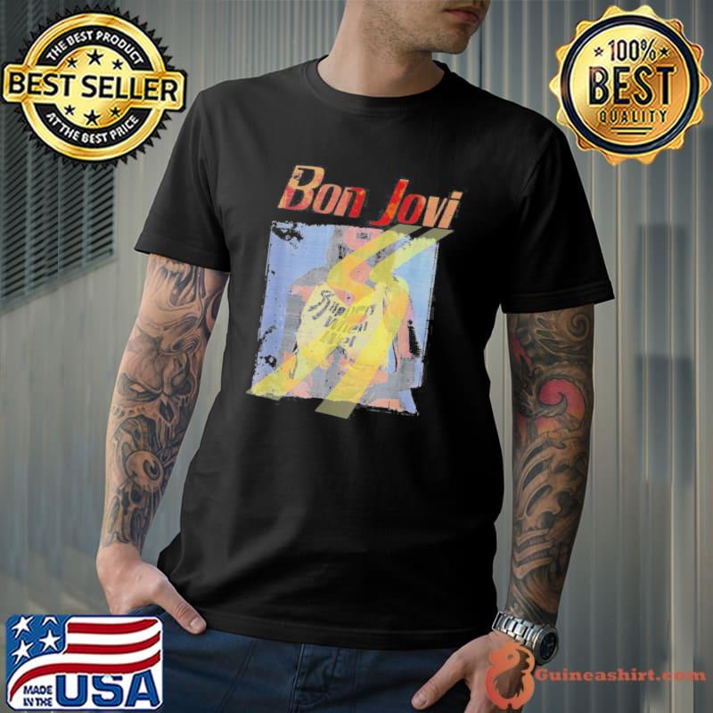 Slippery when wet girl bon jovI shirt