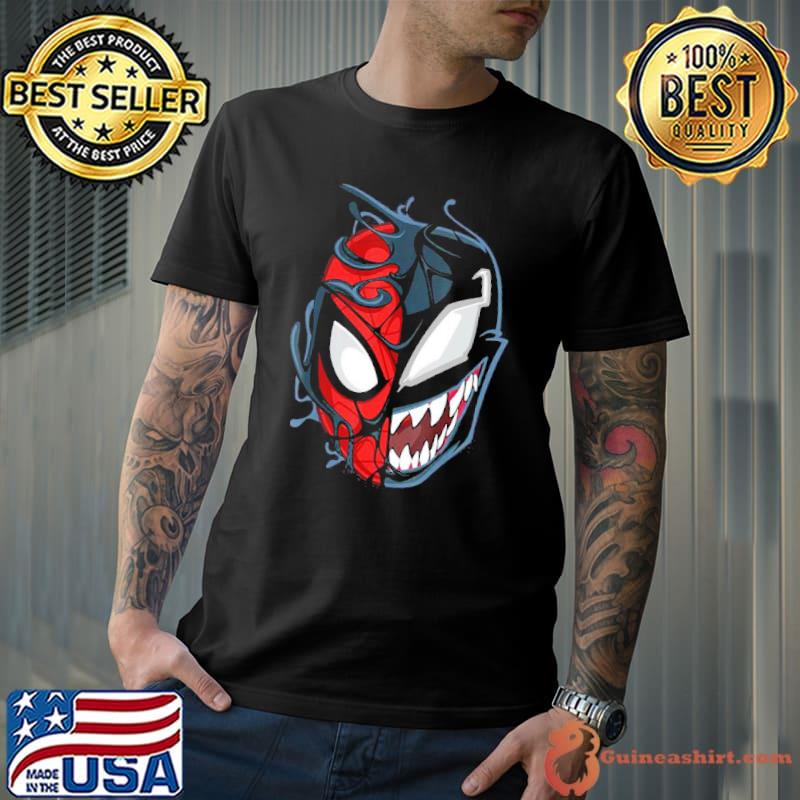Spider man mix face shirt