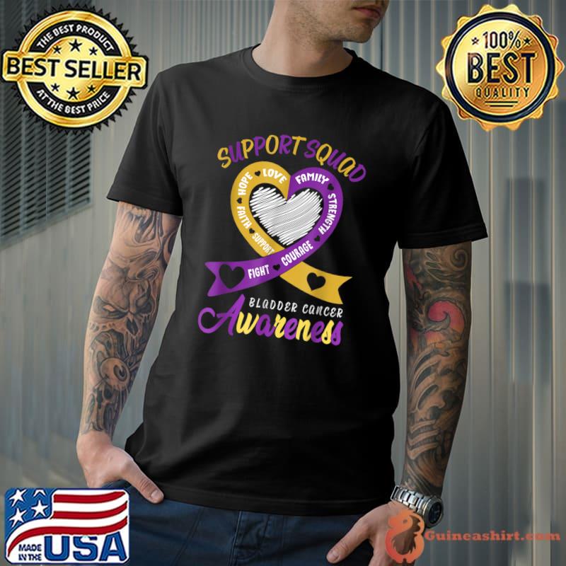 Support Squad Bladder Cancer Awareness Ribbon Appendix Women T-Shirt
