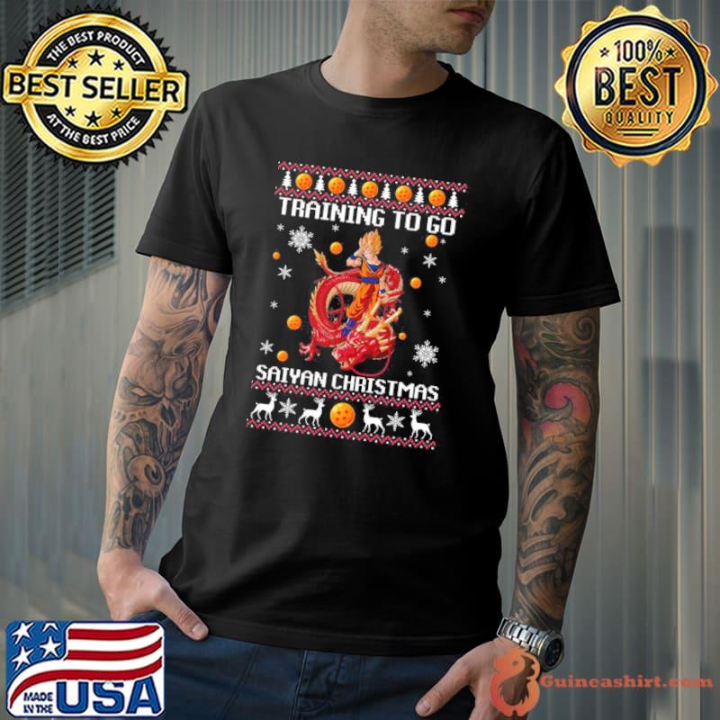 Training to go saiyan christmas dragon ball shirt
