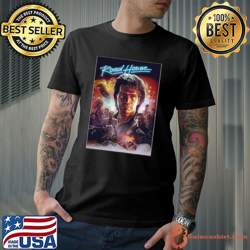 Vintage Blue Neon Style Road House Patrick Swayze Unisex T-Shirt