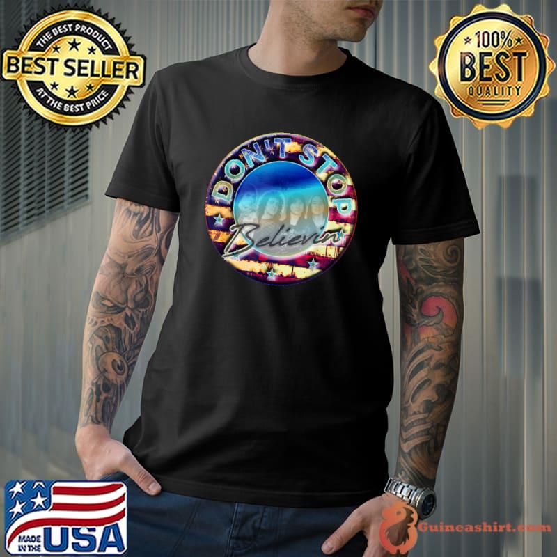 Vintage Classic Journey 1980 Dont Stop Believing Usa Flag T-Shirt