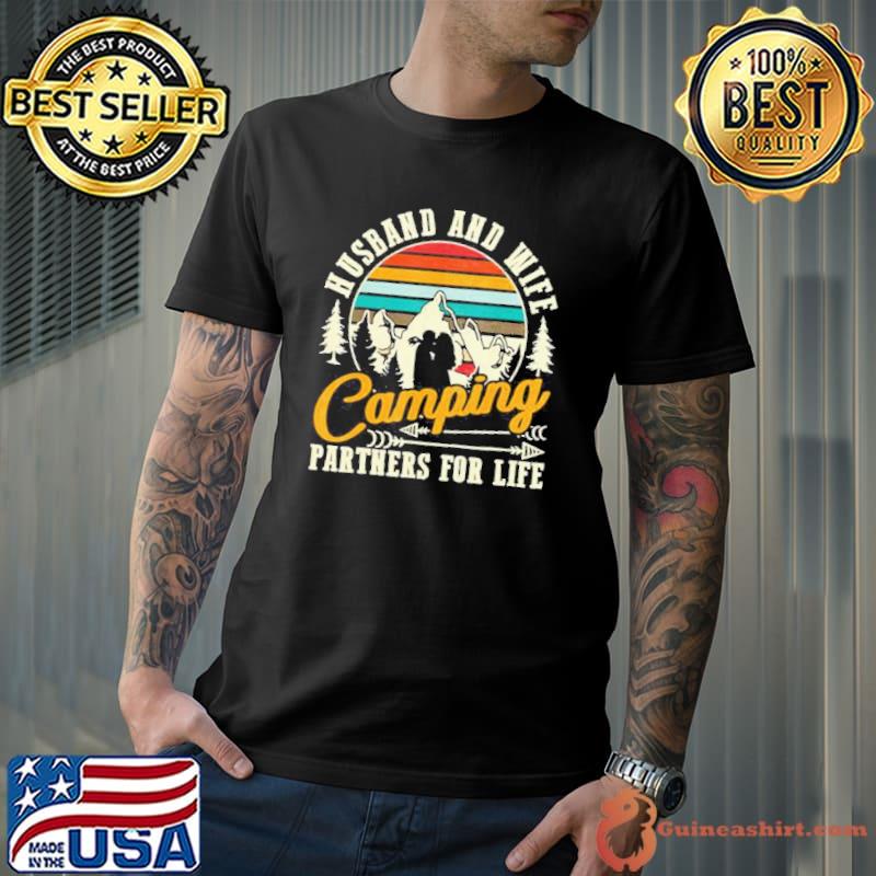 Vintage husband and wife camping partners for life shirt