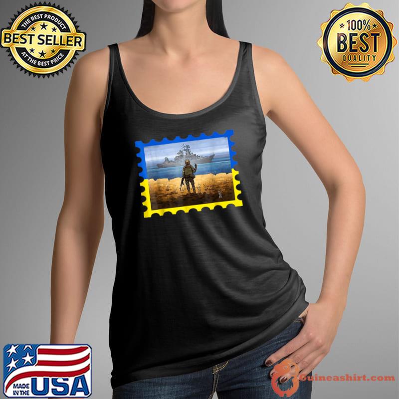 Vintage Ukraine Postage Stamp Flag Pride T-Shirt Tank Top