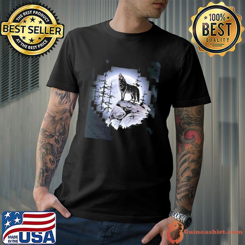 Wolf howling at the moon shirt
