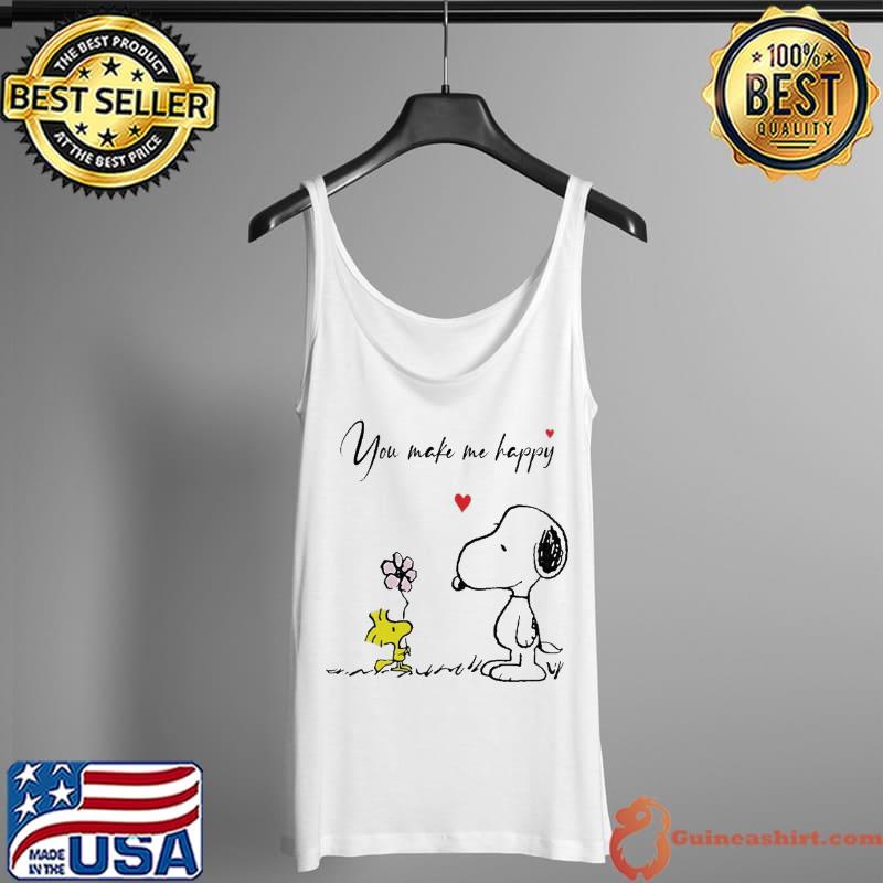 You MAke ME Happy Snoopy and Woodstock Shirt Tank Top