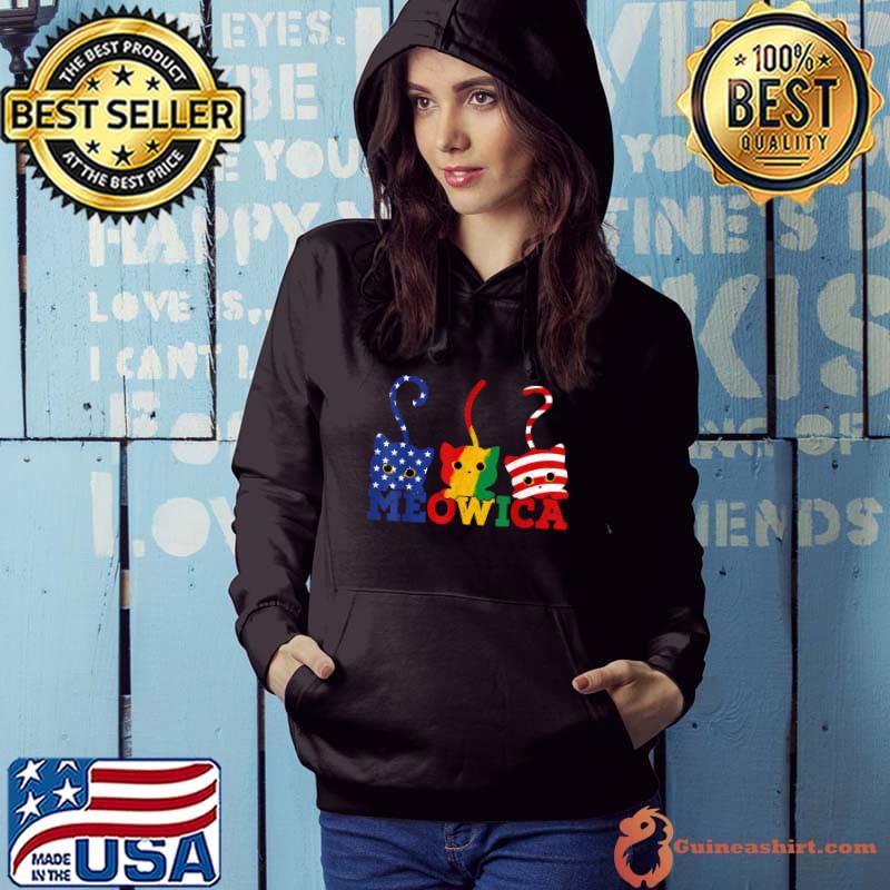 4th Of July Patriotic Cat American Juneteenth Flag Meowica T-Shirt