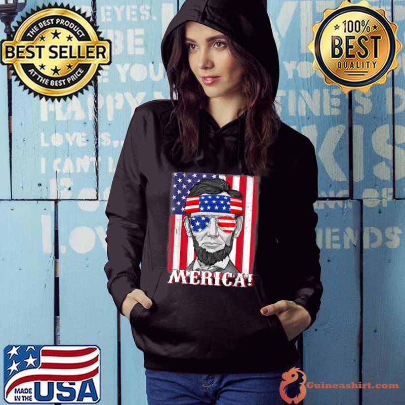 Abraham Lincoln Merica 4th Of July American Flag Boys Kids T-Shirt Hoodie