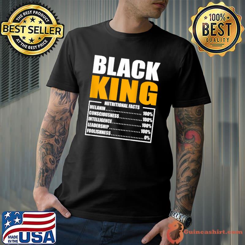 Black King Nutritional Facts Back Print T-Shirt