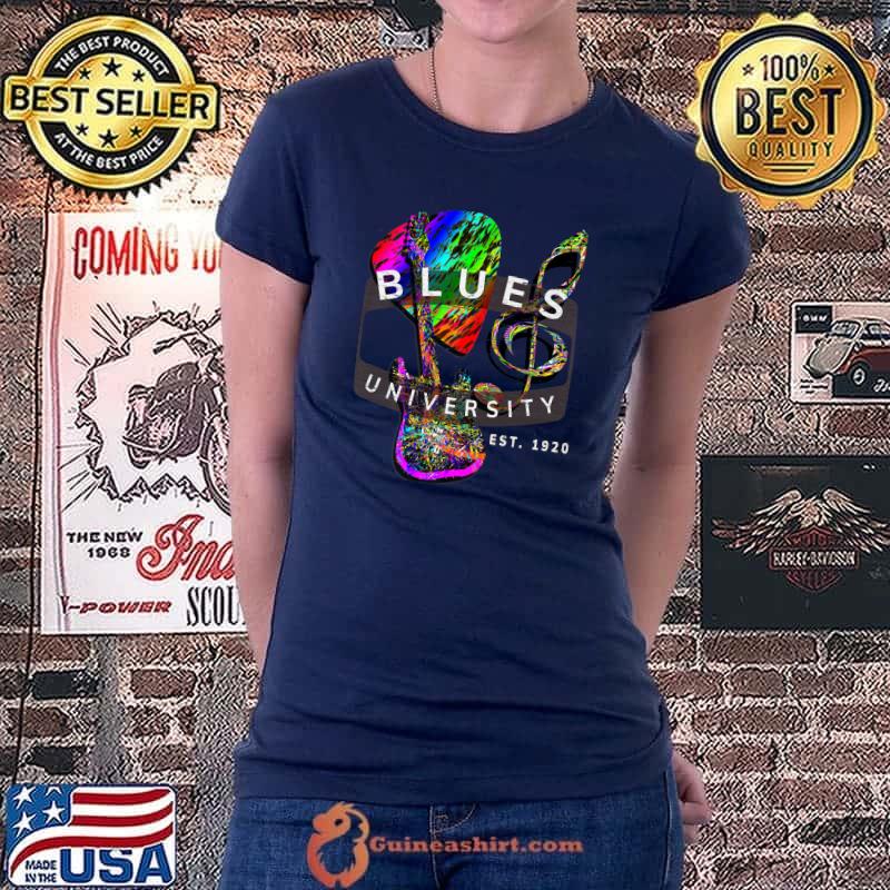 Blues Guitar University Graduate Musician Gift Premium T-Shirt Ladiestee