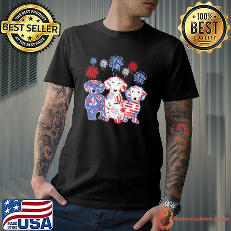 Dachshunds - Happy Independence Day Firework Shirt