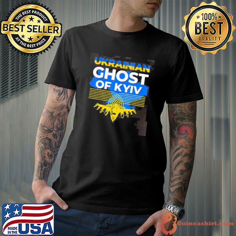 Fighter of ghost kyiv ukrainian jet hero design shirt