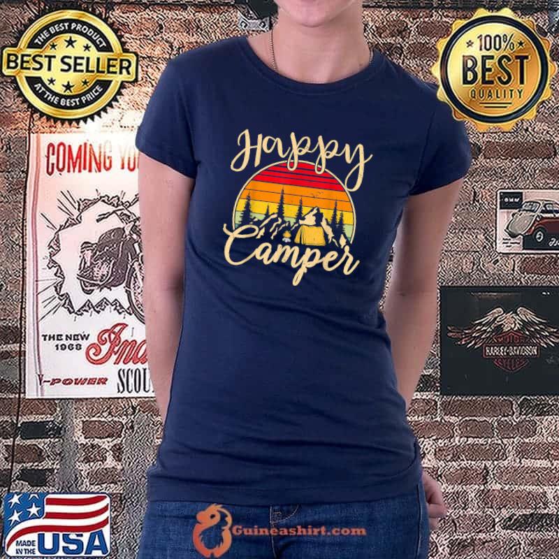 Funny Camper Outdoor Activity Camping Lover Happy Camper T-Shirt Ladiestee