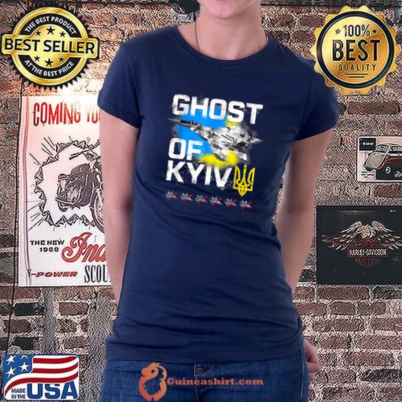GHOST OF KYIV Ukraine Fighter Jet T-Shirt Ladiestee