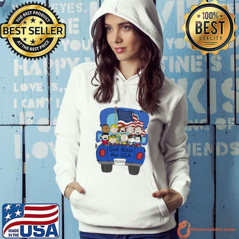 God bless the USA freedom peanut snoopy america flag Hoodie
