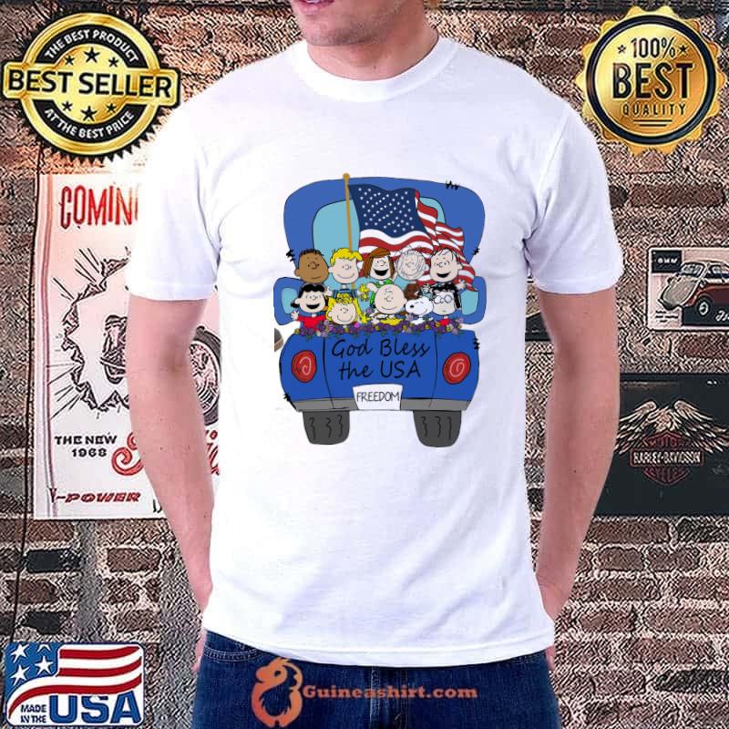 God bless the USA freedom peanut snoopy america flag shirt