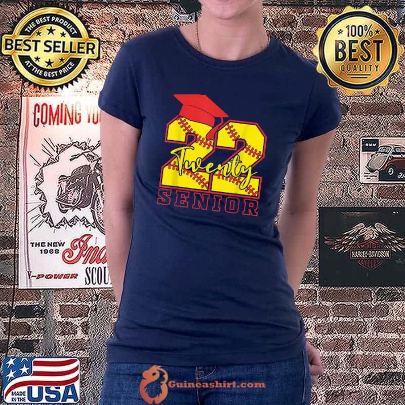 Graduation Senior Class 2022 Graduate Softball Player T-Shirt Ladiestee