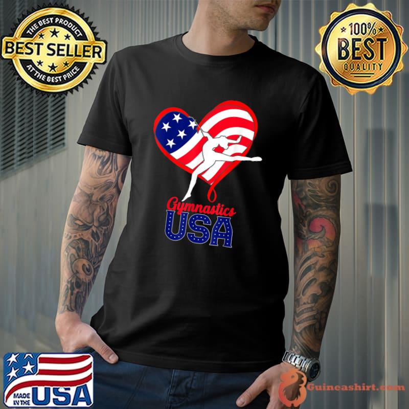 Gymnastics USA Support the Team US Flag 4th of July T-Shirt