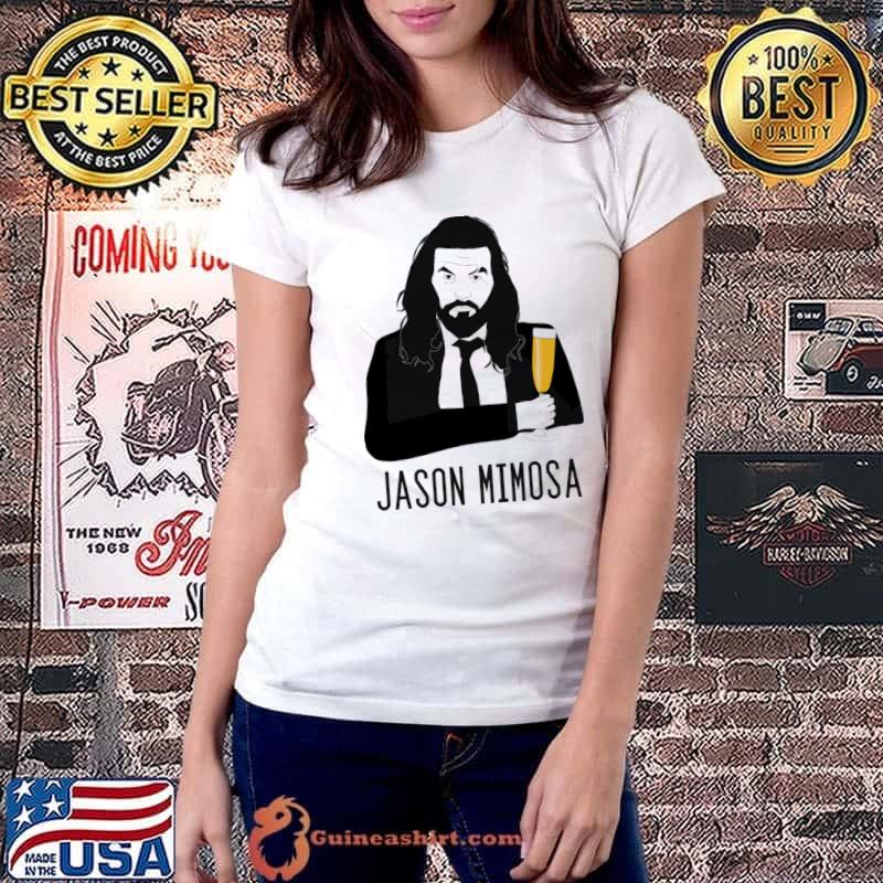 Jason momoa holding a mimosa parody hooded shirt