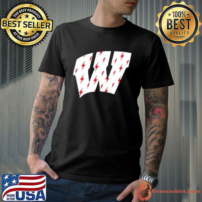 Lighting Bolt Wisconsin Badgers Logo Men’s Basketball Unisex T-Shirt