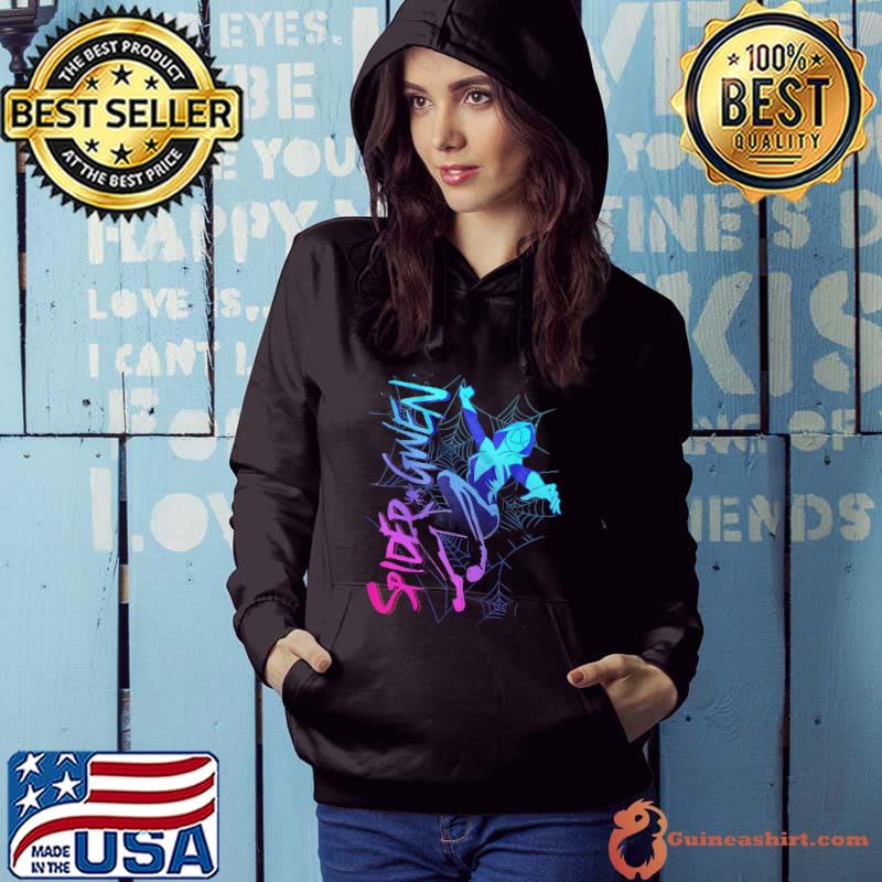 Neon gradient web Marvel spidergwen Hoodie