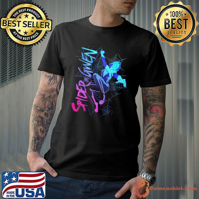 Neon gradient web Marvel spidergwen shirt