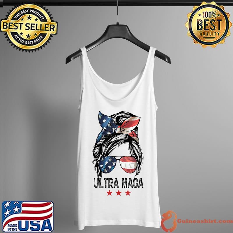 Pro Trump Ultra Mega Messy Bun Ultra Maga 4th Of July T-Shirt Tank Top