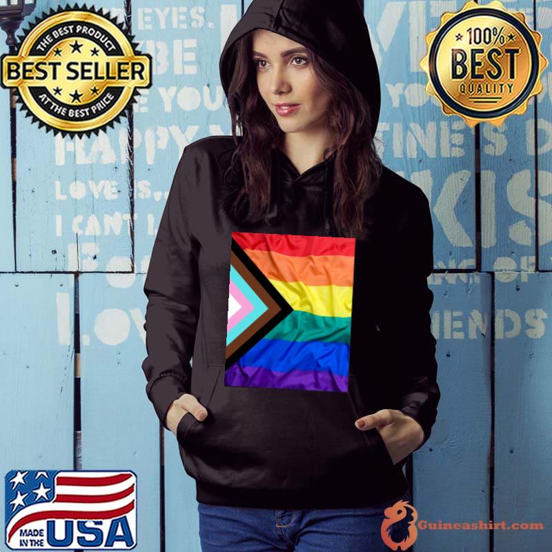 Progress pride flag LGBT new pride flag rainbow equality shirt