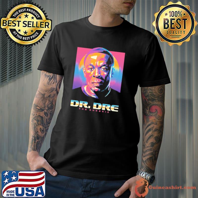 Retro gradient dr dre rapper shirt