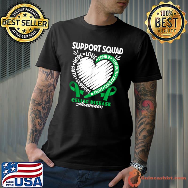 Support Squad I Gluten Free Coeliac Celiac Disease Awareness T-Shirt