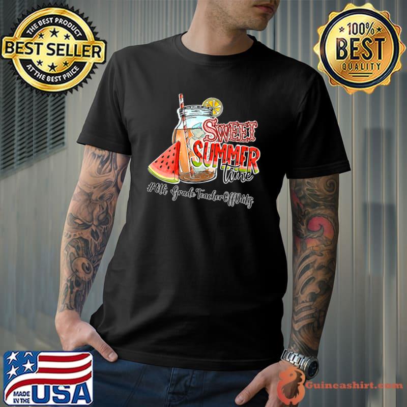 Sweet Summer Time 6th Grade Teacher Off Duty Melon Fruit Premium T-Shirt